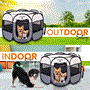 Pyle - SLPTMB105.5 , Health and Fitness , protection Equipment , Medium Portable and Foldable Pet Tent - Lightweight, Easily Collapsible, Play Yard Crib for Indoor & Outdoor Use with Portable Folding Pet Bowl (Gray)
