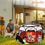 Pyle - SLPTMR108 , Health and Fitness , protection Equipment , Medium Portable and Foldable Pet Tent - Lightweight, Easily Collapsible, Play Yard Crib for Indoor & Outdoor Use with Portable Folding Pet Bowl (Red)