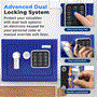 Pyle - SLSFE12BL.5 , Home and Office , Safe Boxes - Mailboxes , Compact Electronic Safe Box with Digital Touch Pad, Mechanical Override, Includes Keys (Blue)