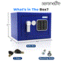 Pyle - SLSFE12BL.5 , Home and Office , Safe Boxes - Mailboxes , Compact Electronic Safe Box with Digital Touch Pad, Mechanical Override, Includes Keys (Blue)