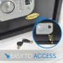 Pyle - SLSFE18FP.5 , Home and Office , Safe Boxes - Mailboxes , Electronic Fingerprint Safe Box with Mechanical Override, Includes Keys