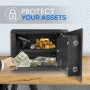 Pyle - SLSFE18FP.5 , Home and Office , Safe Boxes - Mailboxes , Electronic Fingerprint Safe Box with Mechanical Override, Includes Keys