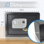 Pyle - SLSFE18FP.5 , Home and Office , Safe Boxes - Mailboxes , Electronic Fingerprint Safe Box with Mechanical Override, Includes Keys