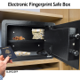 Pyle - SLSFE22FP , Home and Office , Safe Boxes - Mailboxes , Electronic Fingerprint Safe Box with Mechanical Override, Includes Keys
