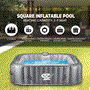 Pyle - SLSPA4SQA , Sports and Outdoors , 4-Seat Square Inflatable Pool Spa - Portable Hot Tub Spa with Light and  Remote Control