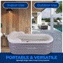 Pyle - SLSPAMT26FB , Health and Fitness , Freestanding Bathtub , Inflatable Bathtub with Bubble Massage Mat - Comes with a Matching Inflatable Pillow, Cup Holder, and Remote Control for Body and Spa