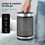 Pyle - SLSPCHTRW3BK , Sports and Outdoors , Outdoor Heaters , Portable Space Heater - Indoor Electric Heater with Wi-Fi Function,Thermostat, Remote, Digital Display, 12H Timer, 3 heating Modes, Fast & Safe PTC Ceramic Heating for Home, Office, Bedroom (Black)
