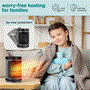 Pyle - SLSPCHTRW3GY , Sports and Outdoors , Outdoor Heaters , Portable Space Heater - Indoor Electric Heater with Wi-Fi Function,Thermostat, Remote, Digital Display, 12H Timer, 3 heating Modes, Fast & Safe PTC Ceramic Heating for Home, Office, Bedroom (Gray)