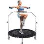 Pyle - SLSPT438 , Home and Office , Fitness Equipment - Home Gym , Health and Fitness , Fitness Equipment - Home Gym , Portable Body Fitness Trampoline - Pro Aerobics Trampoline with Adjustable Handrail