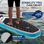 Pyle - SLSUP925LED , Sports and Outdoors , Carrying Cases - Portability , Free-Flow Welded Inflatable Stand-Up Paddle-Board with LED Light, Includes Double-Action Hand Pump, 3-Shaft Aluminum Paddle, Leash, Fin, Repair Kit and Backpack (Black)