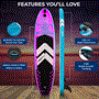 Pyle - SLSUP925LED , Sports and Outdoors , Carrying Cases - Portability , Free-Flow Welded Inflatable Stand-Up Paddle-Board with LED Light, Includes Double-Action Hand Pump, 3-Shaft Aluminum Paddle, Leash, Fin, Repair Kit and Backpack (Black)