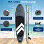 Pyle - SLSUPB010 , Sports and Outdoors , Carrying Cases - Portability , Inflatable Stand-Up Paddle-Board with Double-Action Hand Pump, 3-Piece Aluminum SUP Paddle, Leash, Removable Fin + 2 Side Fins, Repair Kit and Backpack, Black