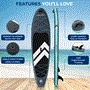 Pyle - SLSUPB0106 , Sports and Outdoors , Carrying Cases - Portability , Inflatable Stand-Up Paddle-Board with Double-Action Hand Pump, 3-Piece Aluminum SUP Paddle, Leash, Removable Fin + 2 Side Fins, Repair Kit and Backpack, Black