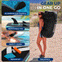 Pyle - SLSUPB0106 , Sports and Outdoors , Carrying Cases - Portability , Inflatable Stand-Up Paddle-Board with Double-Action Hand Pump, 3-Piece Aluminum SUP Paddle, Leash, Removable Fin + 2 Side Fins, Repair Kit and Backpack, Black