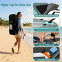 Pyle - SLSUPB0106 , Sports and Outdoors , Carrying Cases - Portability , Inflatable Stand-Up Paddle-Board with Double-Action Hand Pump, 3-Piece Aluminum SUP Paddle, Leash, Removable Fin + 2 Side Fins, Repair Kit and Backpack, Black