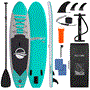 Pyle - SLSUPB101 , Sports and Outdoors , Carrying Cases - Portability , Free-Flow Welded Inflatable Stand-Up Paddle-Board with Double-Action Hand Pump, 3-Shaft Aluminum Paddle, Leash, Fin, Repair Kit and Backpack (Black)