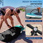 Pyle - SLSUPB101 , Sports and Outdoors , Carrying Cases - Portability , Free-Flow Welded Inflatable Stand-Up Paddle-Board with Double-Action Hand Pump, 3-Shaft Aluminum Paddle, Leash, Fin, Repair Kit and Backpack (Black)