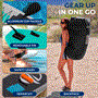 Pyle - SLSUPB101 , Sports and Outdoors , Carrying Cases - Portability , Free-Flow Welded Inflatable Stand-Up Paddle-Board with Double-Action Hand Pump, 3-Shaft Aluminum Paddle, Leash, Fin, Repair Kit and Backpack (Black)