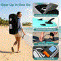 Pyle - SLSUPB101 , Sports and Outdoors , Carrying Cases - Portability , Free-Flow Welded Inflatable Stand-Up Paddle-Board with Double-Action Hand Pump, 3-Shaft Aluminum Paddle, Leash, Fin, Repair Kit and Backpack (Black)