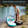 Pyle - SLSUPB11 , Sports and Outdoors , Carrying Cases - Portability , Free-Flow Welded Inflatable Stand-Up Paddle-Board with Double-Action Hand Pump, 3-Shaft Aluminum Paddle, Leash, Fin, Repair Kit and Backpack (Black)
