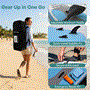 Pyle - SLSUPB11 , Sports and Outdoors , Carrying Cases - Portability , Free-Flow Welded Inflatable Stand-Up Paddle-Board with Double-Action Hand Pump, 3-Shaft Aluminum Paddle, Leash, Fin, Repair Kit and Backpack (Black)
