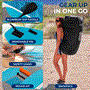 Pyle - SLSUPB11.5 , Sports and Outdoors , Carrying Cases - Portability , Free-Flow Welded Inflatable Stand-Up Paddle-Board with Double-Action Hand Pump, 3-Shaft Aluminum Paddle, Leash, Fin, Repair Kit and Backpack (Black)