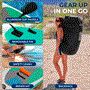 Pyle - SLSUPB12.5 , Sports and Outdoors , Carrying Cases - Portability , Free-Flow Welded Inflatable Stand-Up Paddle-Board with Double-Action Hand Pump, 3-Shaft Aluminum Paddle, Leash, Fin, Repair Kit and Backpack (Black)