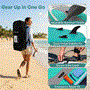 Pyle - SLSUPB12 , Sports and Outdoors , Carrying Cases - Portability , Free-Flow Welded Inflatable Stand-Up Paddle-Board with Double-Action Hand Pump, 3-Shaft Aluminum Paddle, Leash, Fin, Repair Kit and Backpack (Black)