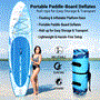 Pyle - SLSUPB518 , Gadgets and Handheld , Sports Training Sensors , Rising Flow Paddleboard SUP - Stand Up Water Paddle-Board w/ Waterproof Mobile Phone Case (10’ 6”)