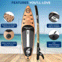 Pyle - SLSUPB754 , Sports and Outdoors , Sports Training Sensors , Sports and Outdoors , Carrying Cases - Portability , Rising Flow Inflatable Paddleboard iSUP - Stand Up Water Paddle-Board w/ Accessories (Wood)