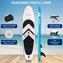 Pyle - SLSUPEW200.5 , Sports and Outdoors , Carrying Cases - Portability , Free-Flow Welded Inflatable Stand-Up Paddle-Board with Double-Action Hand Pump, 3-Shaft Aluminum Paddle, Leash, Fin, Repair Kit and Backpack (Black)