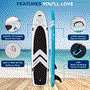 Pyle - SLSUPFML100 , Sports and Outdoors , Carrying Cases - Portability , Free-Flow Stand-Up Paddle-Board - Woven Drop-Stitch and Double Layer Side Inflatable SUP with Double-Action Hand Pump, 3-Shaft Aluminum Paddle, Leash, Seat, Fin, Repair Kit and Backpack (Black)