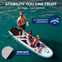 Pyle - SLSUPFML100 , Sports and Outdoors , Carrying Cases - Portability , Free-Flow Stand-Up Paddle-Board - Woven Drop-Stitch and Double Layer Side Inflatable SUP with Double-Action Hand Pump, 3-Shaft Aluminum Paddle, Leash, Seat, Fin, Repair Kit and Backpack (Black)