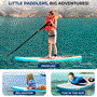 Pyle - SLSUPKD18BL , Sports and Outdoors , Carrying Cases - Portability , Free-Flow Welded Inflatable Kids Stand-Up Paddle-Board with Single-Action Hand Pump, 3-Shaft Aluminum Paddle, Leash, Fin, Repair Kit and Backpack (Black)