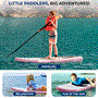 Pyle - SLSUPKD18PL , Sports and Outdoors , Carrying Cases - Portability , Free-Flow Welded Inflatable Kids Stand-Up Paddle-Board with Single-Action Hand Pump, 3-Shaft Aluminum Paddle, Leash, Fin, Repair Kit and Backpack (Black)