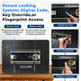 Pyle - SLSVP25EUG , Home and Office , Safe Boxes - Mailboxes , Electronic Fingerprint Safe Box with Touchscreen Keypad and Combination Lock, Includes 2 Owner Keys and 2 Master Keys (Black)