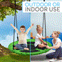 Pyle - SLSWNG100GN , Health and Fitness , Fitness Equipment - Home Gym , Flying Fun Toy Swing - Indoor/Outdoor Hanging Rope Swinging Seat Spinner (Green)