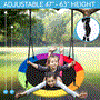 Pyle - SLSWNG100RB.5 , Health and Fitness , Fitness Equipment - Home Gym , Flying Fun Toy Swing - Indoor/Outdoor Hanging Rope Swinging Seat Spinner (Rainbow)