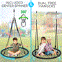 Pyle - SLSWNG202 ,  , Outdoor Weave Web Swing for Kids - Indoor/Outdoor Swing, Heavy-Duty Circular Fractal Weave Web Tree Swing, Black