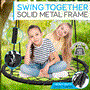 Pyle - SLSWNG202 ,  , Outdoor Weave Web Swing for Kids - Indoor/Outdoor Swing, Heavy-Duty Circular Fractal Weave Web Tree Swing, Black