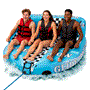Pyle - SLTOWBL30 , Sports and Outdoors , High-Quality Watersports Towable Tube - Front & Back Tow Points with Wide Wingspans, Secure Deck Seating, EVA Foam Seating/Kneeling Pads with Multiple Double-Webbing Foam Handles