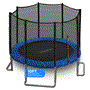 Pyle - SLTRA10BL.5 , Home and Office , Fitness Equipment - Home Gym , Health and Fitness , Fitness Equipment - Home Gym , Home Backyard Sports Trampoline - Large Outdoor Jumping Fun Trampoline for Kids / Children, Safety Net Cage (10’ ft.)
