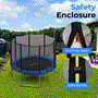 Pyle - SLTRA10BL.5 , Home and Office , Fitness Equipment - Home Gym , Health and Fitness , Fitness Equipment - Home Gym , Home Backyard Sports Trampoline - Large Outdoor Jumping Fun Trampoline for Kids / Children, Safety Net Cage (10’ ft.)