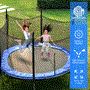 Pyle - SLTRA10BL.5 , Home and Office , Fitness Equipment - Home Gym , Health and Fitness , Fitness Equipment - Home Gym , Home Backyard Sports Trampoline - Large Outdoor Jumping Fun Trampoline for Kids / Children, Safety Net Cage (10’ ft.)