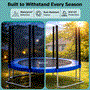 Pyle - SLTRA12BL , Home and Office , Fitness Equipment - Home Gym , Health and Fitness , Fitness Equipment - Home Gym , Home Backyard Sports Trampoline - Large Outdoor Jumping Fun Trampoline for Kids / Children, Safety Net Cage (12ft.)