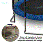 Pyle - SLTRA12BL , Home and Office , Fitness Equipment - Home Gym , Health and Fitness , Fitness Equipment - Home Gym , Home Backyard Sports Trampoline - Large Outdoor Jumping Fun Trampoline for Kids / Children, Safety Net Cage (12ft.)