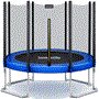 Pyle - SLTRA12BL , Home and Office , Fitness Equipment - Home Gym , Health and Fitness , Fitness Equipment - Home Gym , Home Backyard Sports Trampoline - Large Outdoor Jumping Fun Trampoline for Kids / Children, Safety Net Cage (12ft.)