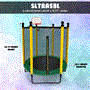 Pyle - SLTRA5BL.5 , Home and Office , Fitness Equipment - Home Gym , Health and Fitness , Fitness Equipment - Home Gym , 5ft Outdoor & Indoor Mini Toddler Trampoline with Enclosure Safety Net Basketball Hoop - Outdoor & Indoor Jumping Fun Trampoline for Kids / Children, Basketball Hoop, Safety Net Cage (5 ft.)