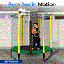 Pyle - SLTRA5BL , Home and Office , Fitness Equipment - Home Gym , Health and Fitness , Fitness Equipment - Home Gym , 5ft Outdoor & Indoor Mini Toddler Trampoline with Enclosure Safety Net Basketball Hoop - Outdoor & Indoor Jumping Fun Trampoline for Kids / Children, Basketball Hoop, Safety Net Cage (5 ft.)