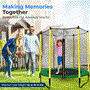 Pyle - SLTRA5BL , Home and Office , Fitness Equipment - Home Gym , Health and Fitness , Fitness Equipment - Home Gym , 5ft Outdoor & Indoor Mini Toddler Trampoline with Enclosure Safety Net Basketball Hoop - Outdoor & Indoor Jumping Fun Trampoline for Kids / Children, Basketball Hoop, Safety Net Cage (5 ft.)